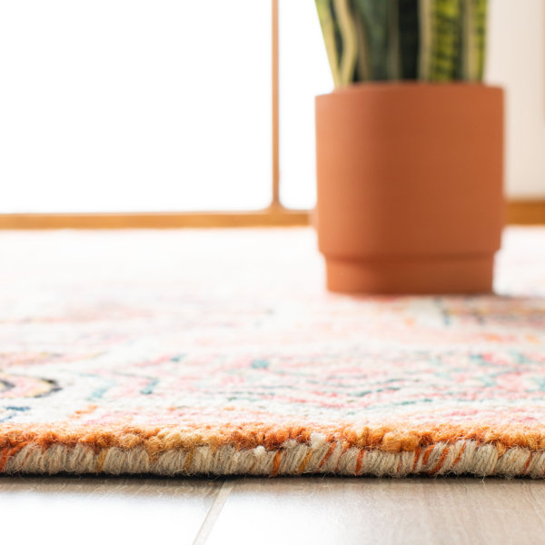 Union Rustic Deyoung Wool Pink/Orange Rug Wayfair